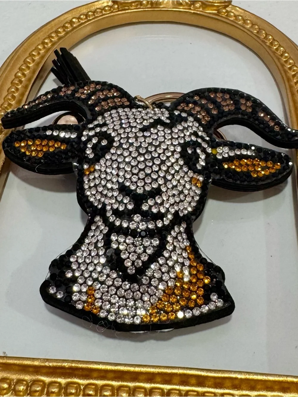 New The Goat Crystal Embellished Keychain